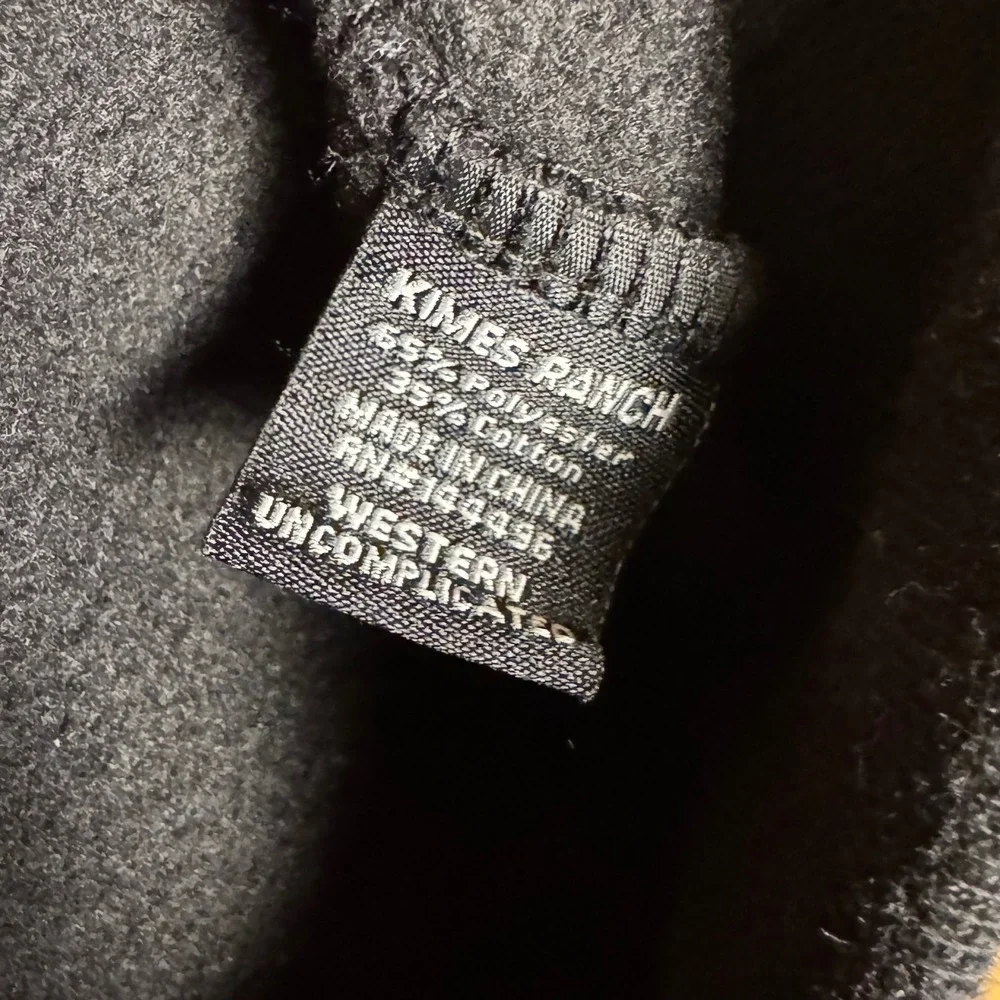 Kimes Ranch Black Quarter Zip Pullover Longhorn‎ Logo Sweatshirt Mens XL